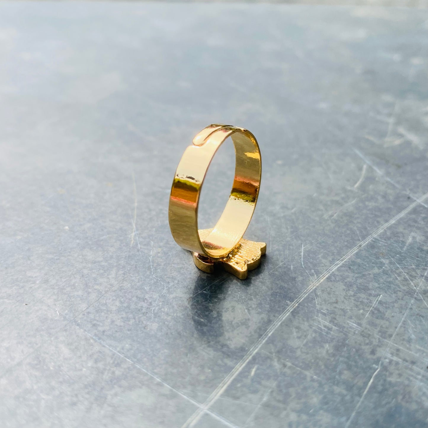 Adjustable Tulip Flower Ring Gold