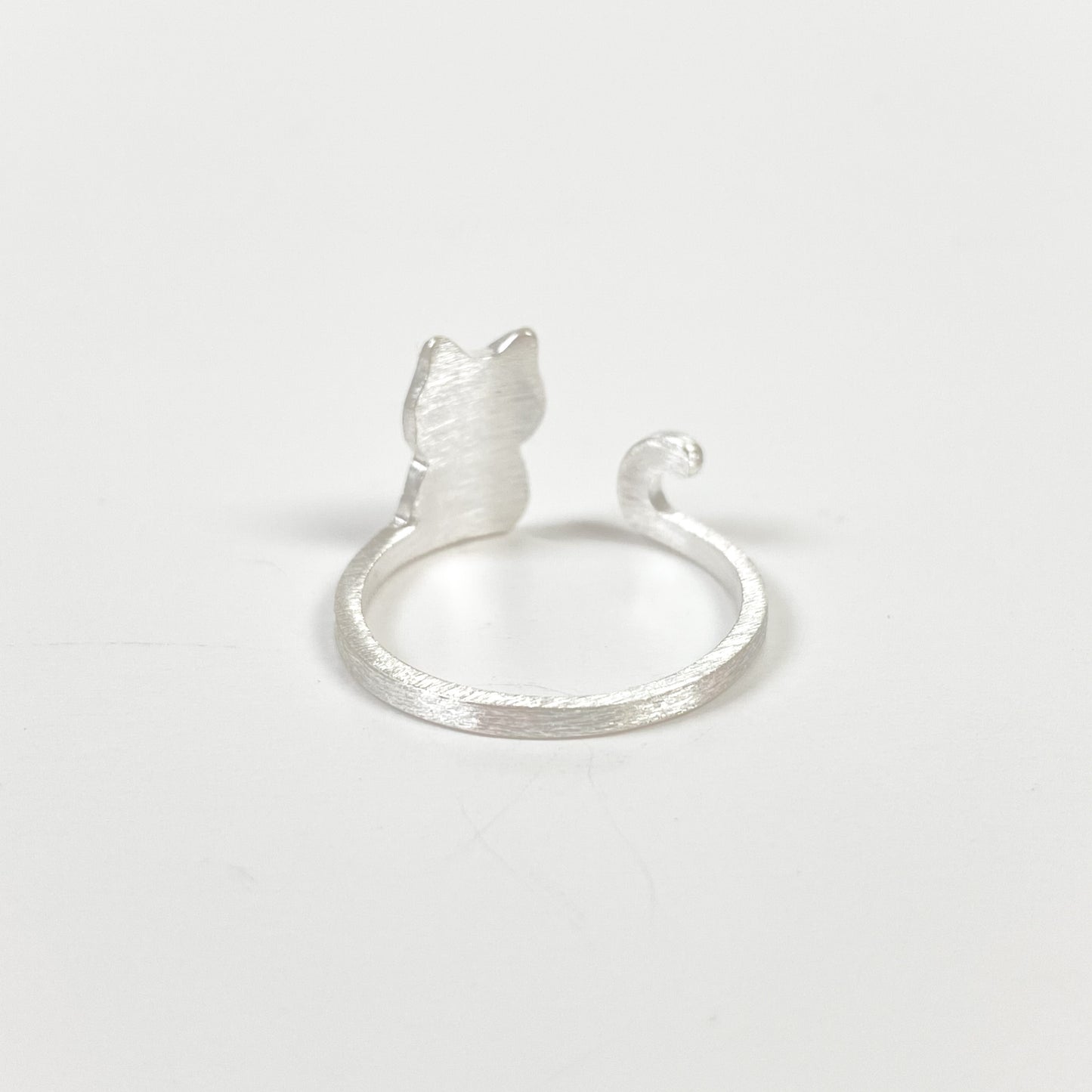 Vintage Adjustable Cat Ring Silver