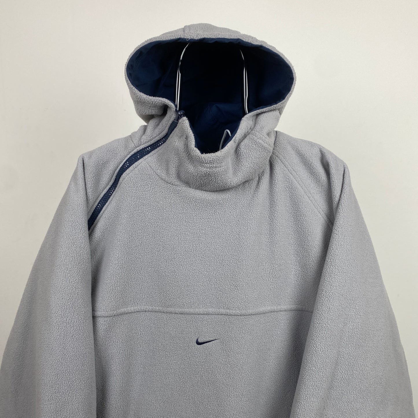 90s Nike Reversible Side Winder Fleece Jacket Blue Grey Large
