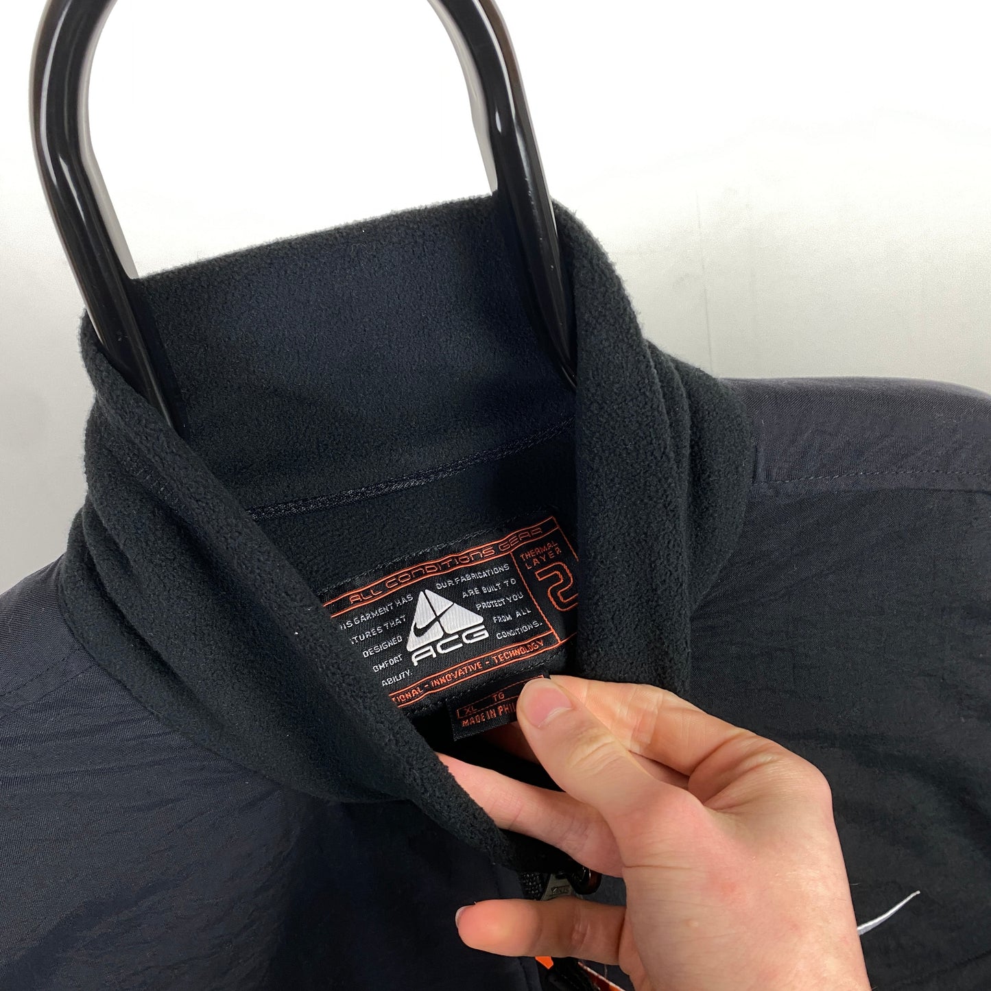 90s Nike ACG Therma-Fit Fleece Jacket Black XL