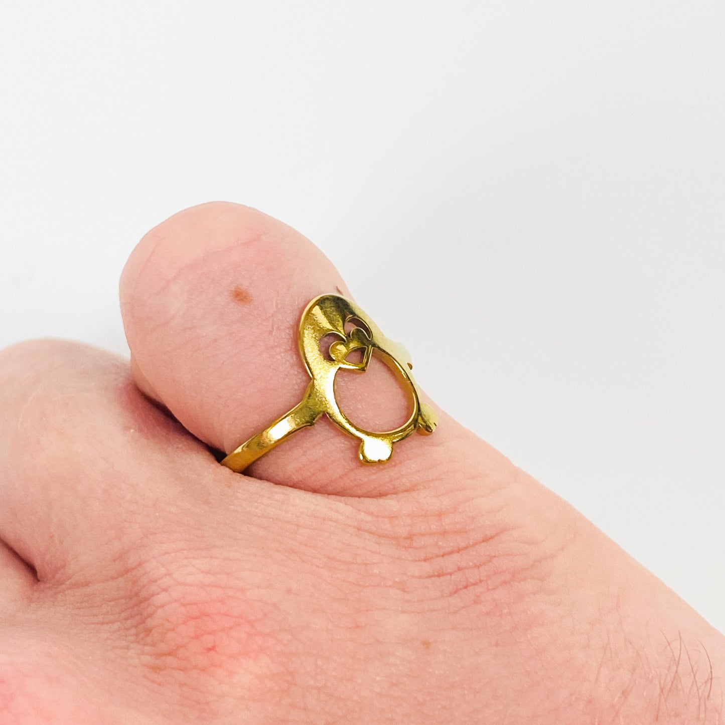 Vintage Retro Adjustable Penguin Ring Gold