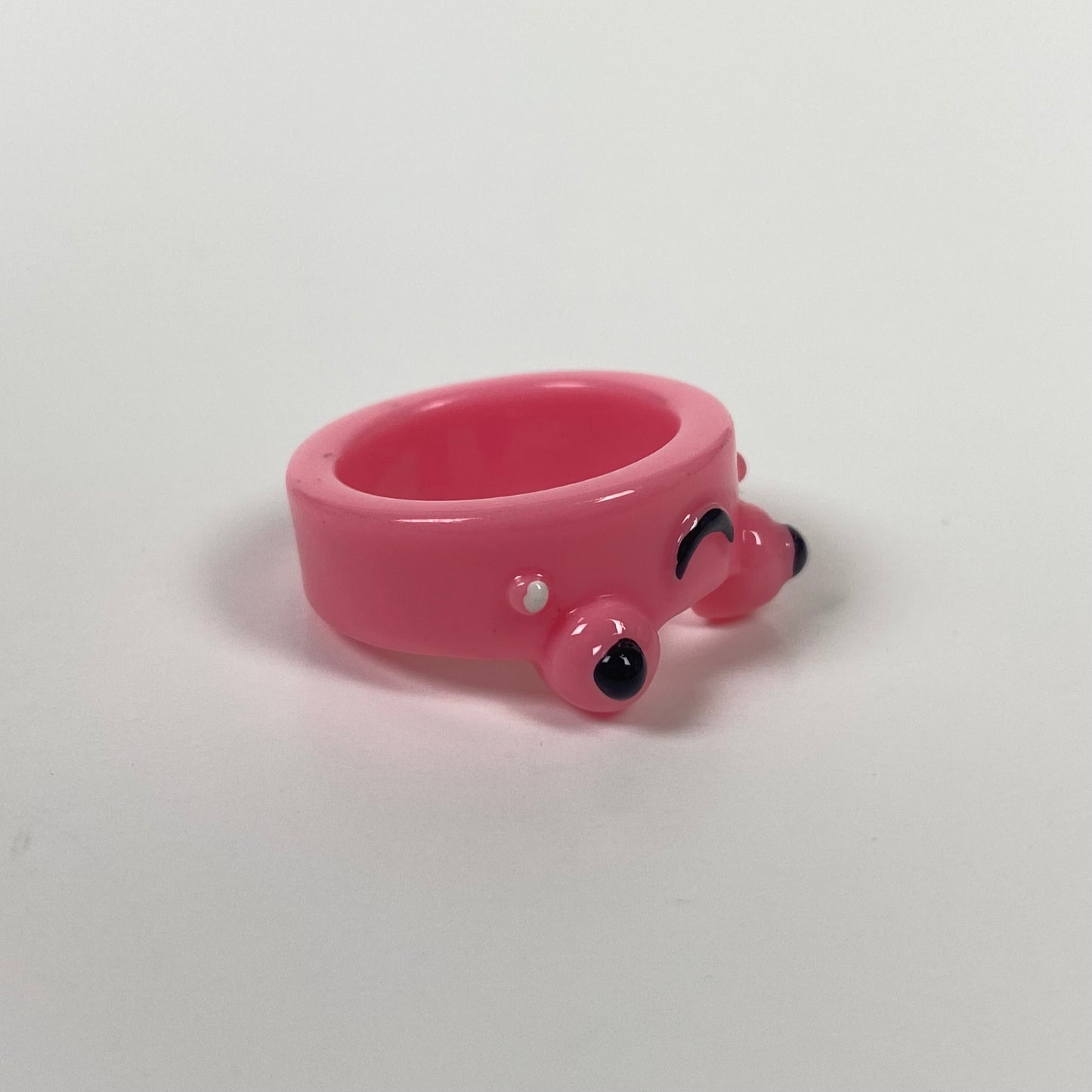 Retro Chunky Frog Ring Pink