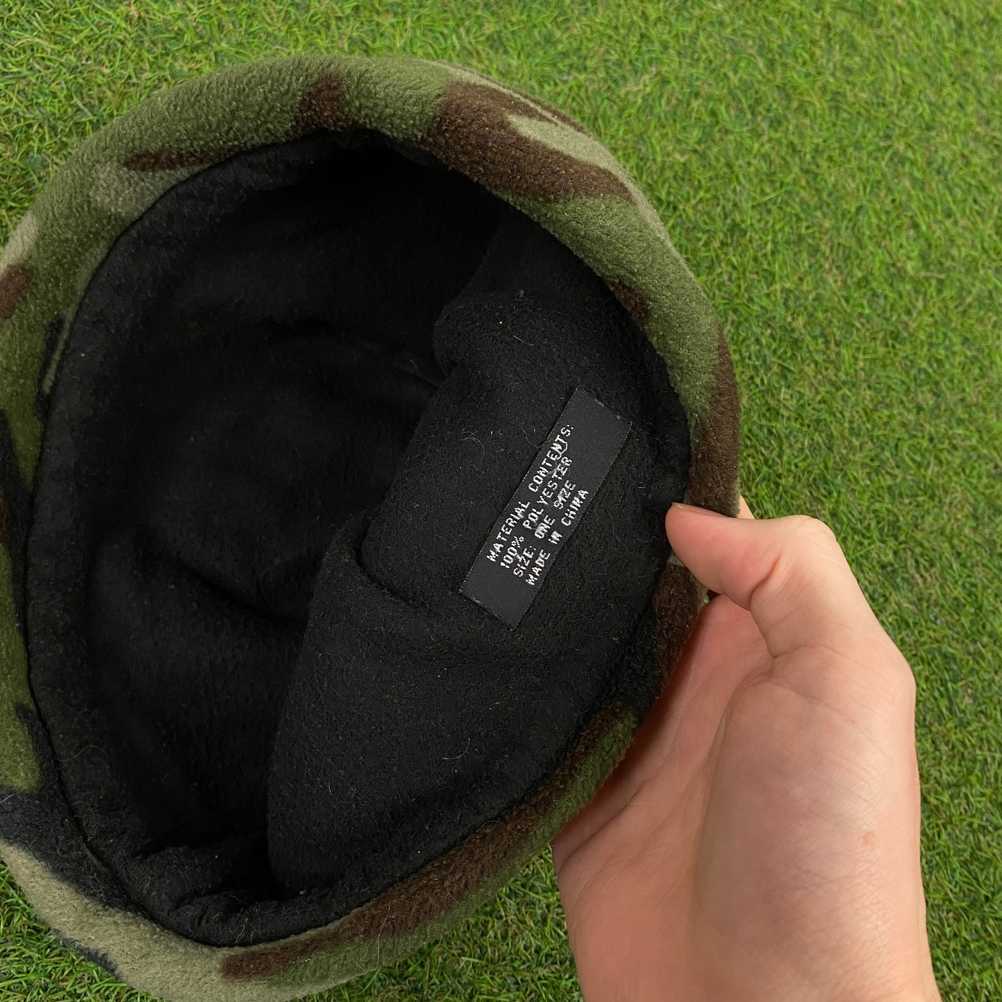 Retro Thinsulate Beanie Camo Green Black