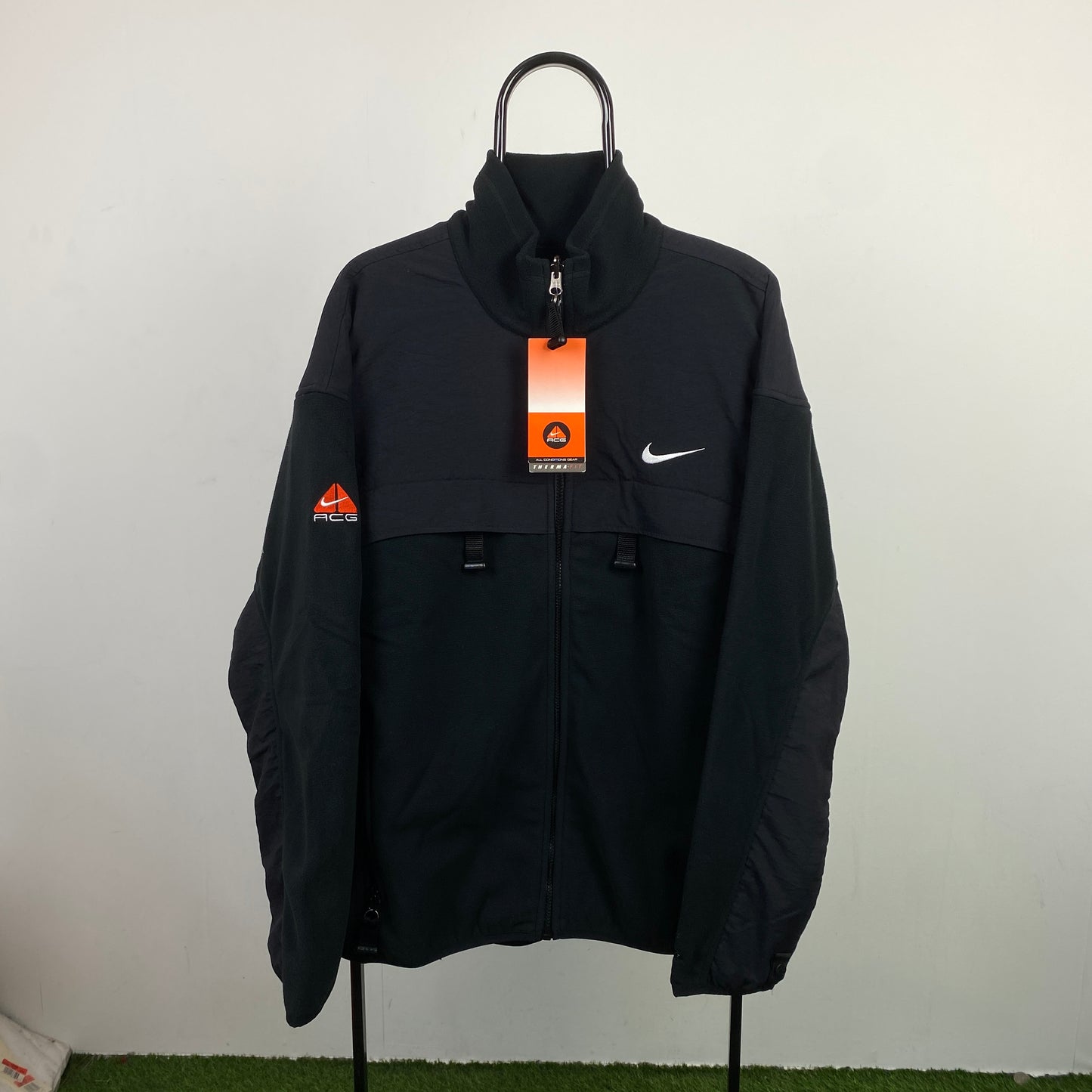 90s Nike ACG Therma-Fit Fleece Jacket Black XL