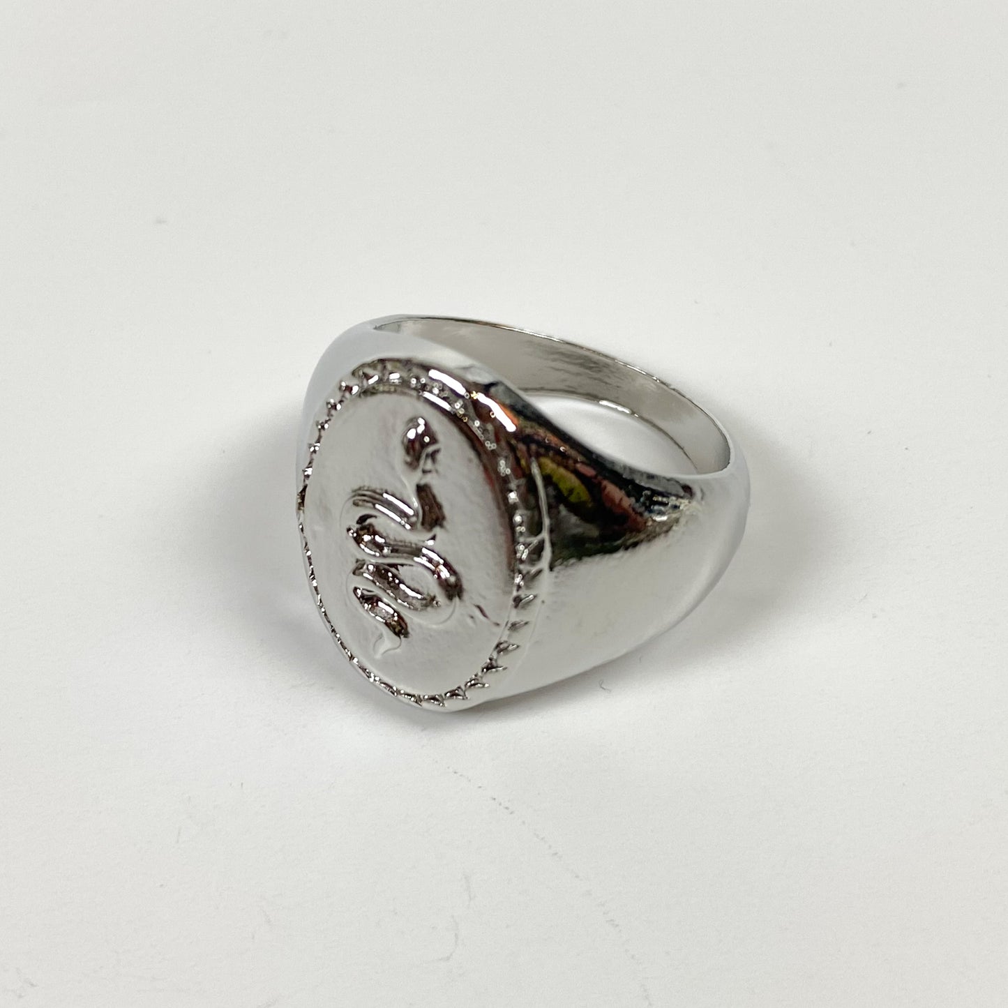Vintage Snake Signet Ring Silver