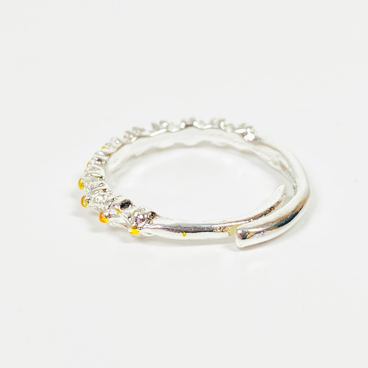 Vintage Retro Adjustable Daisy Ring Silver