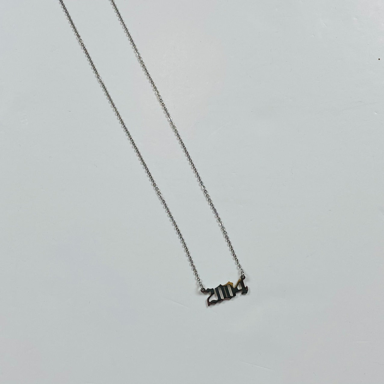 2004 Birth Year Necklace Chain Silver