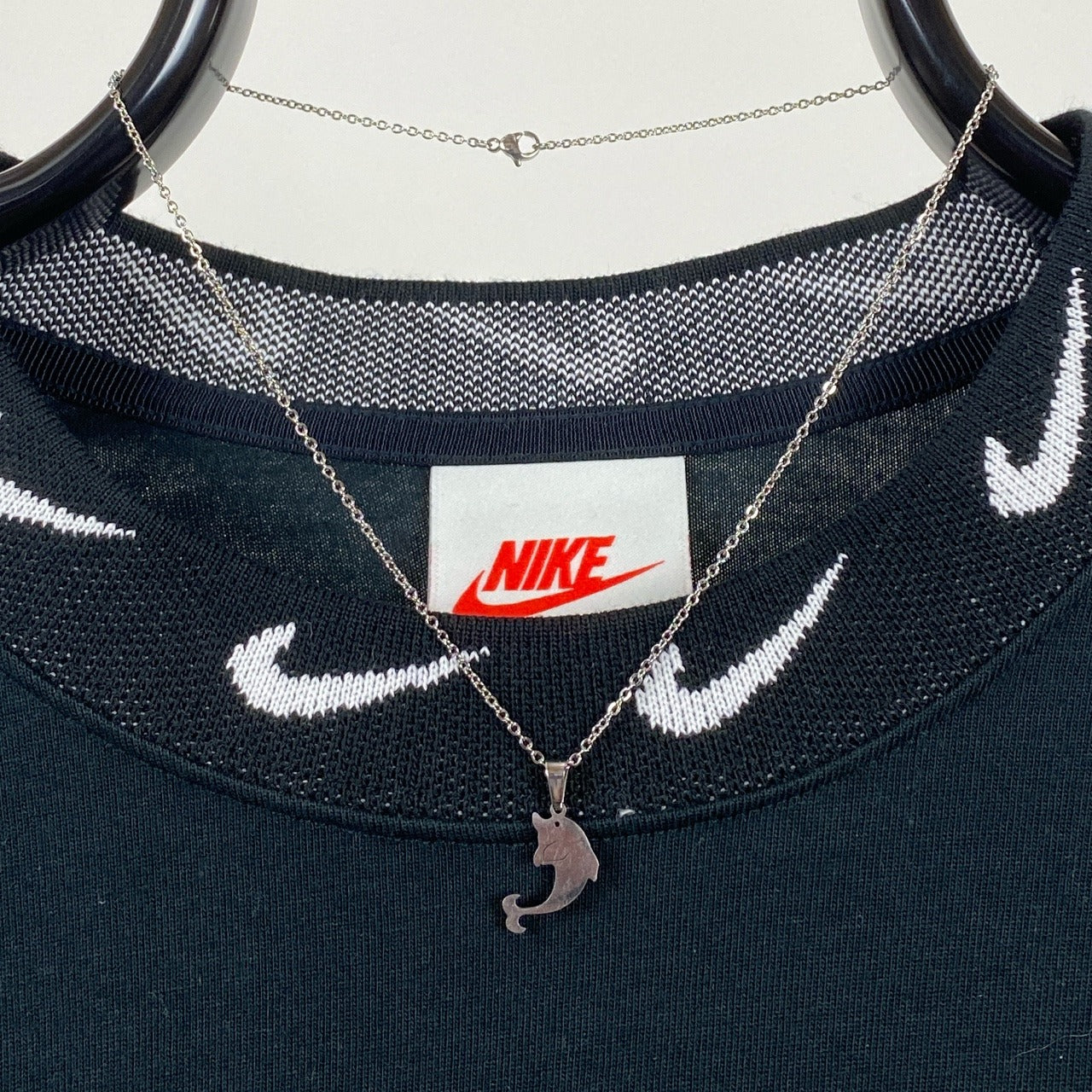 Dolphin Charm Necklace Chain Silver