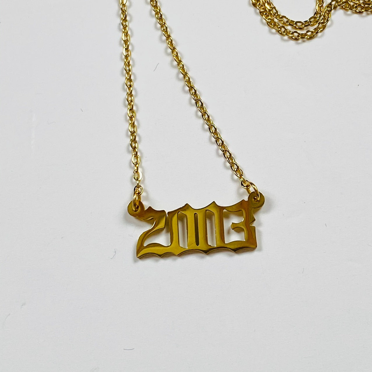 2003 Birth Year Necklace Chain Gold