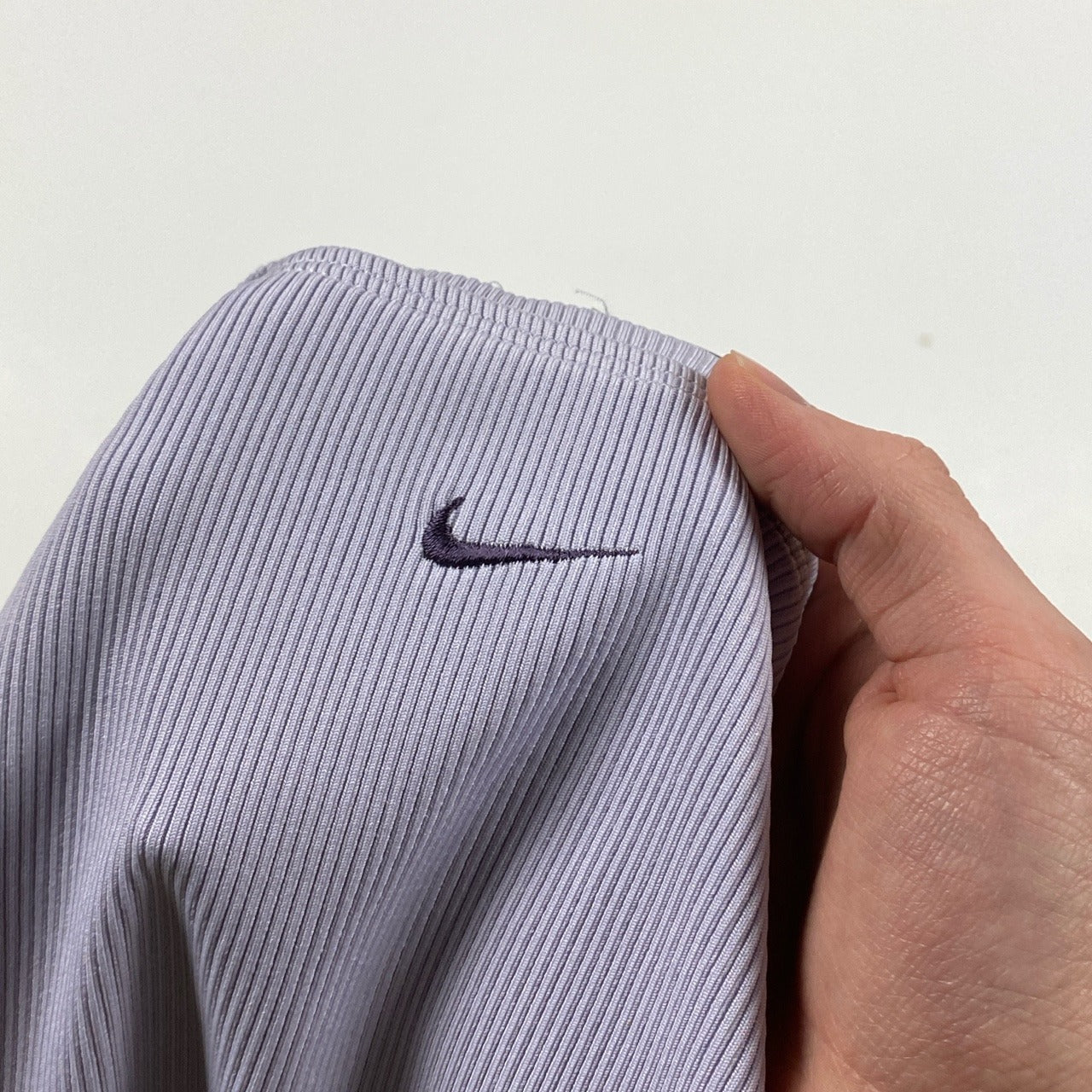 Nike Ribbed Crop Top Purple Medium