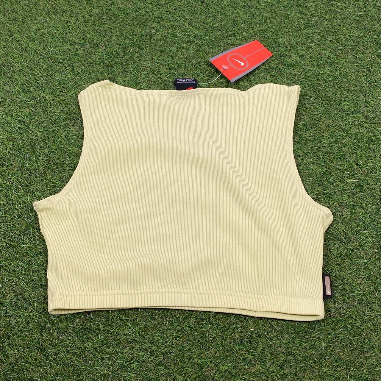 Nike Ribbed Crop Top Pastel Green Large