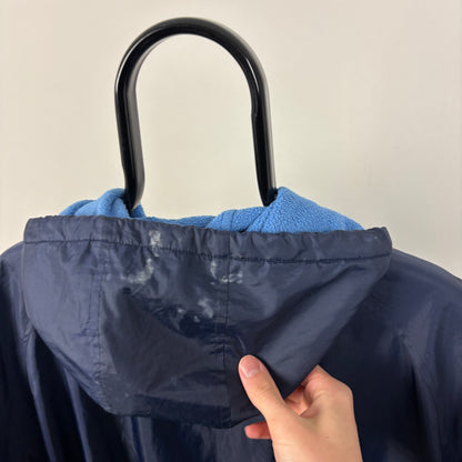90s Nike Reversible Fleece Coat Jacket Blue Large