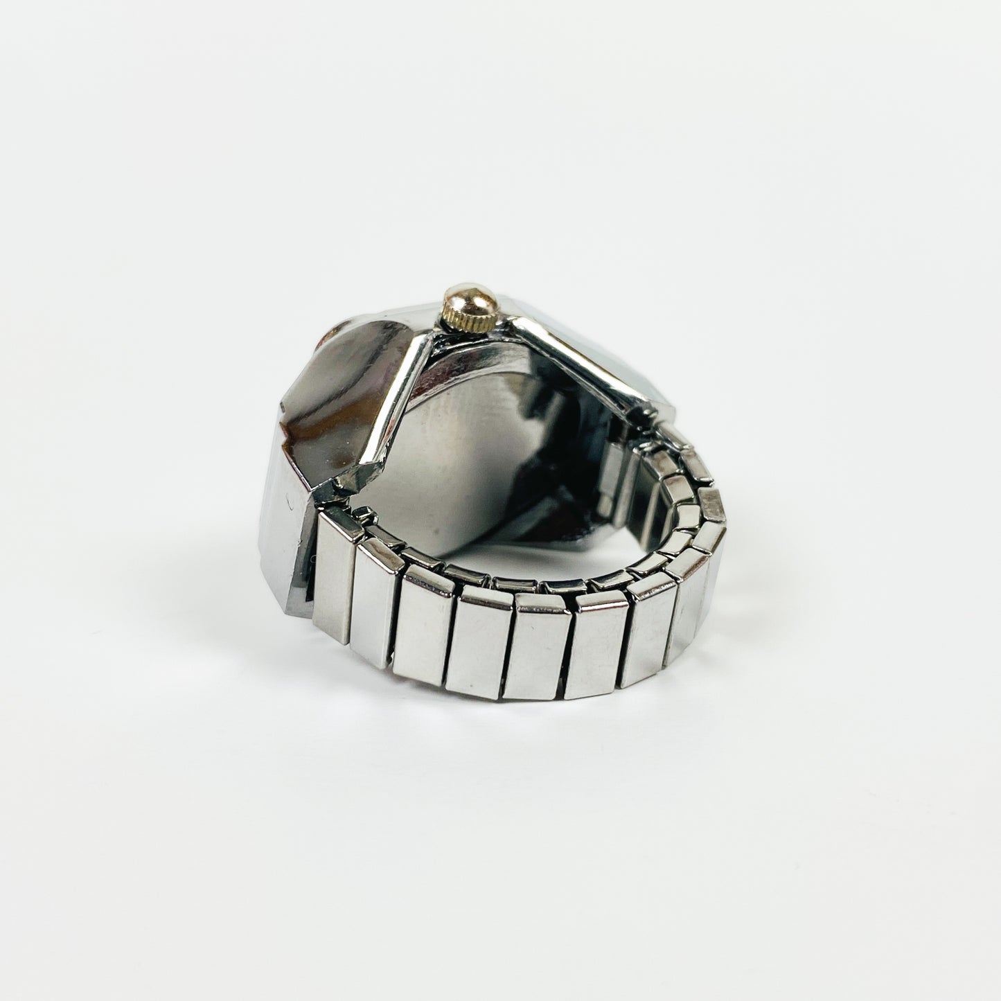 Retro Adjustable Watch Ring Silver Yellow