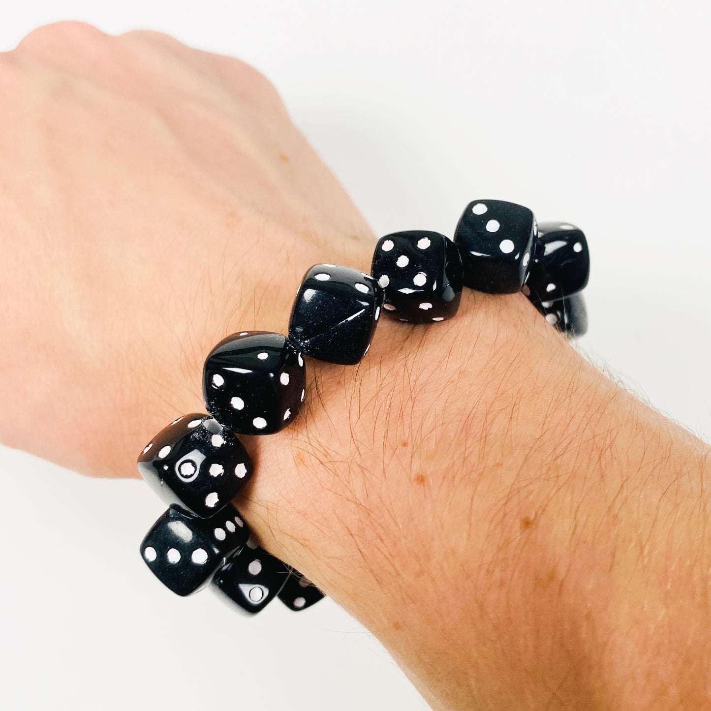 Retro Dice Bracelet Necklace Chain Black