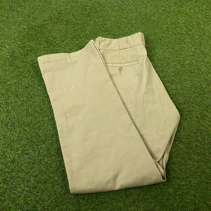 Retro Dickies Cargo Trousers Joggers Brown Medium