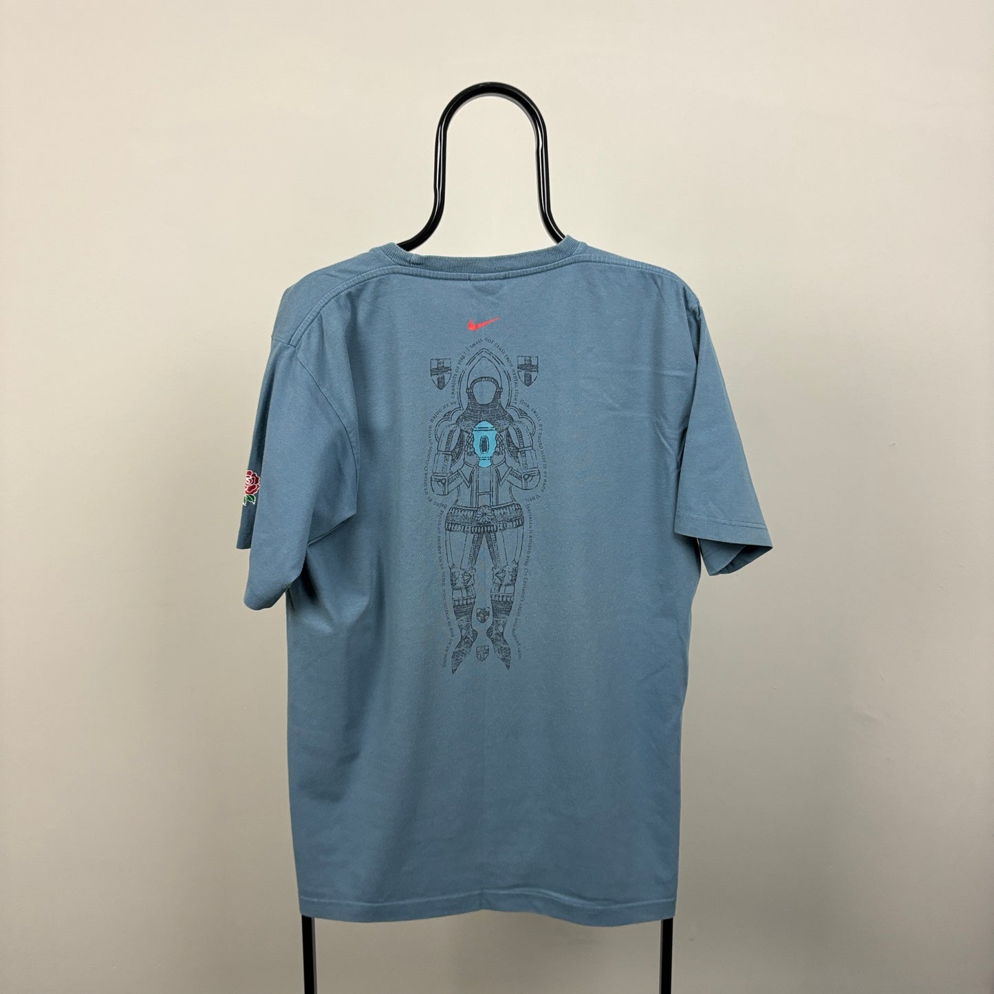 00s Nike England Rugby T-Shirt Blue Large