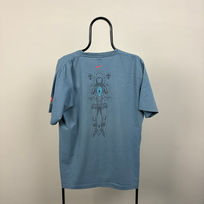 00s Nike England Rugby T-Shirt Blue Large