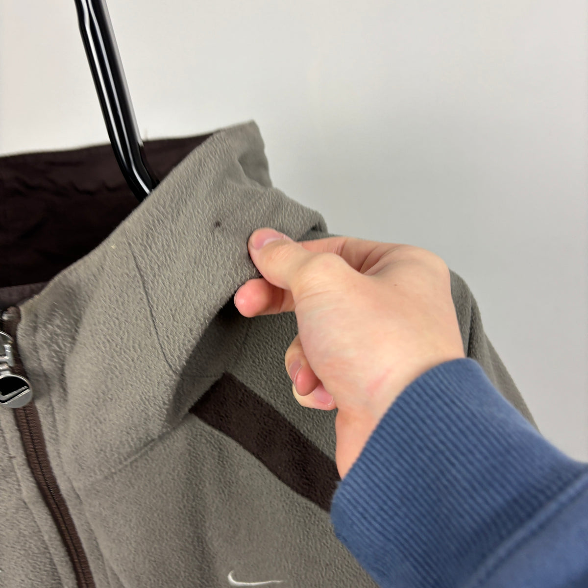 00s Nike Reversible Fleece Coat Jacket Black Brown Large
