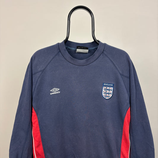 00s Umbro England Sweatshirt Blue Small