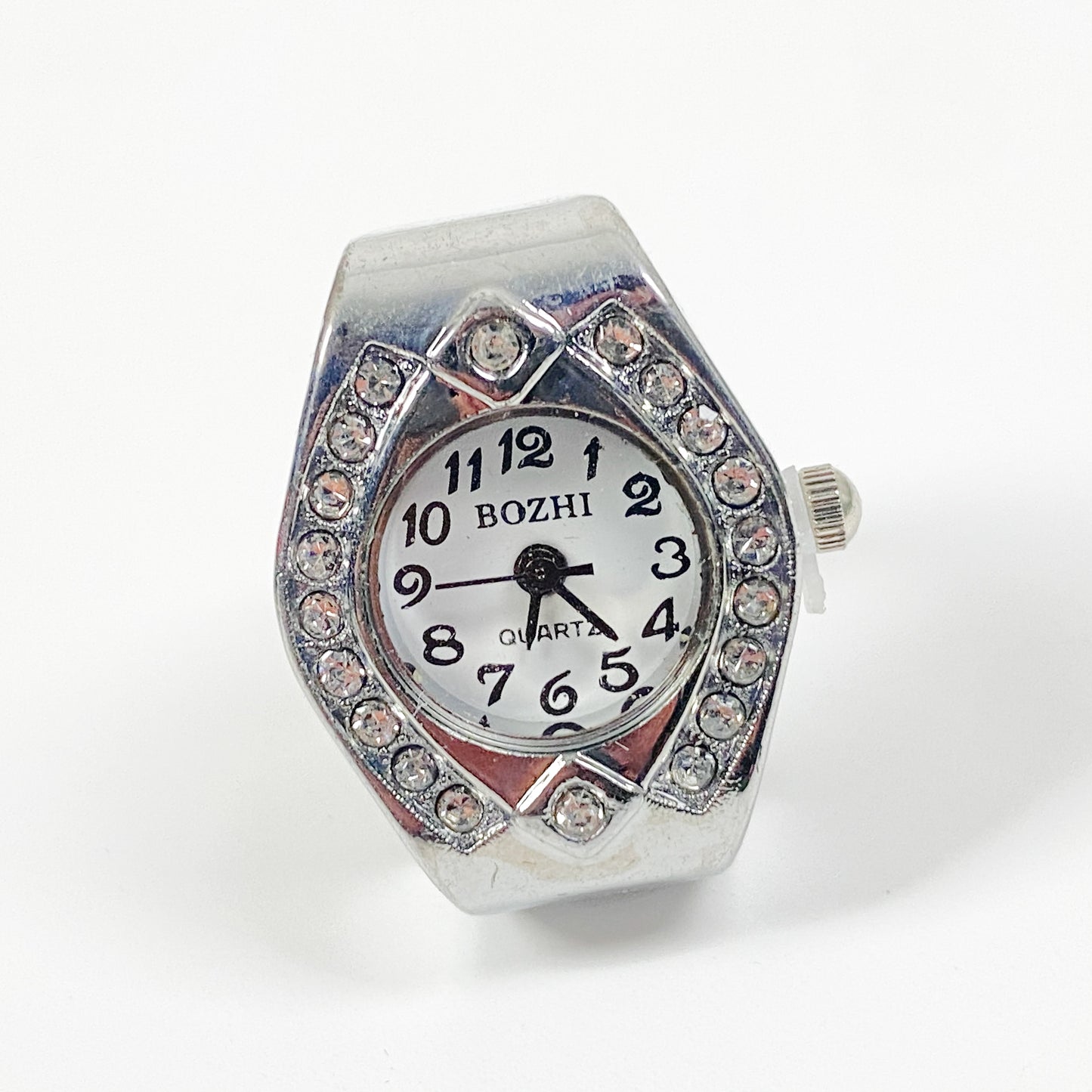 Encrusted Watch Ring Adjustable