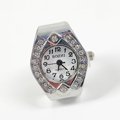 Encrusted Watch Ring Adjustable