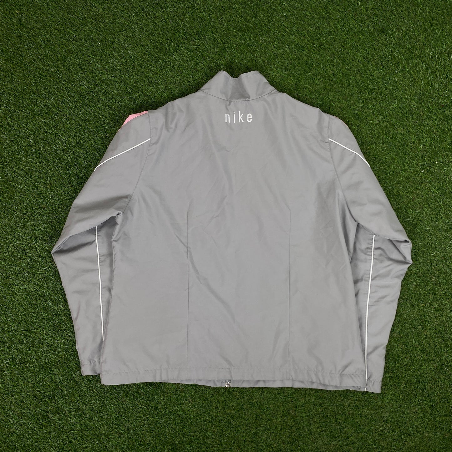 00s Nike Piping Tracksuit Jacket + Joggers Set Grey Large