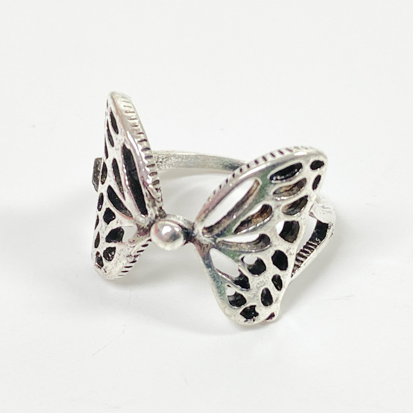 Retro Vintage Butterfly Ring Silver