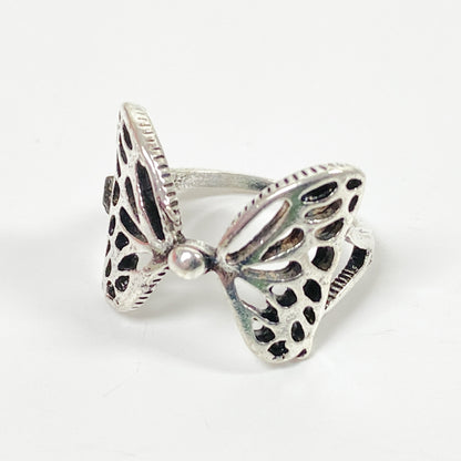 Retro Vintage Butterfly Ring Silver