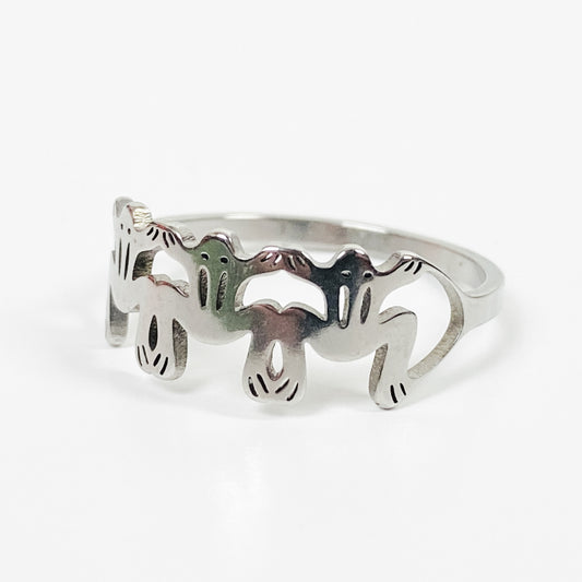 Retro Vintage Frog Ring Silver