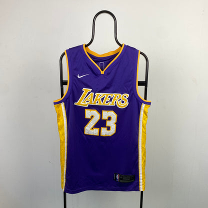 00s Nike Lakers James NBA Basketball Jersey Vest T-Shirt Purple XL