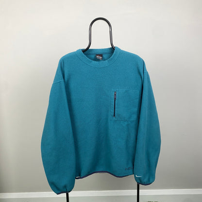 90s Nike Deep Pile Fleece Sweatshirt Blue Medium