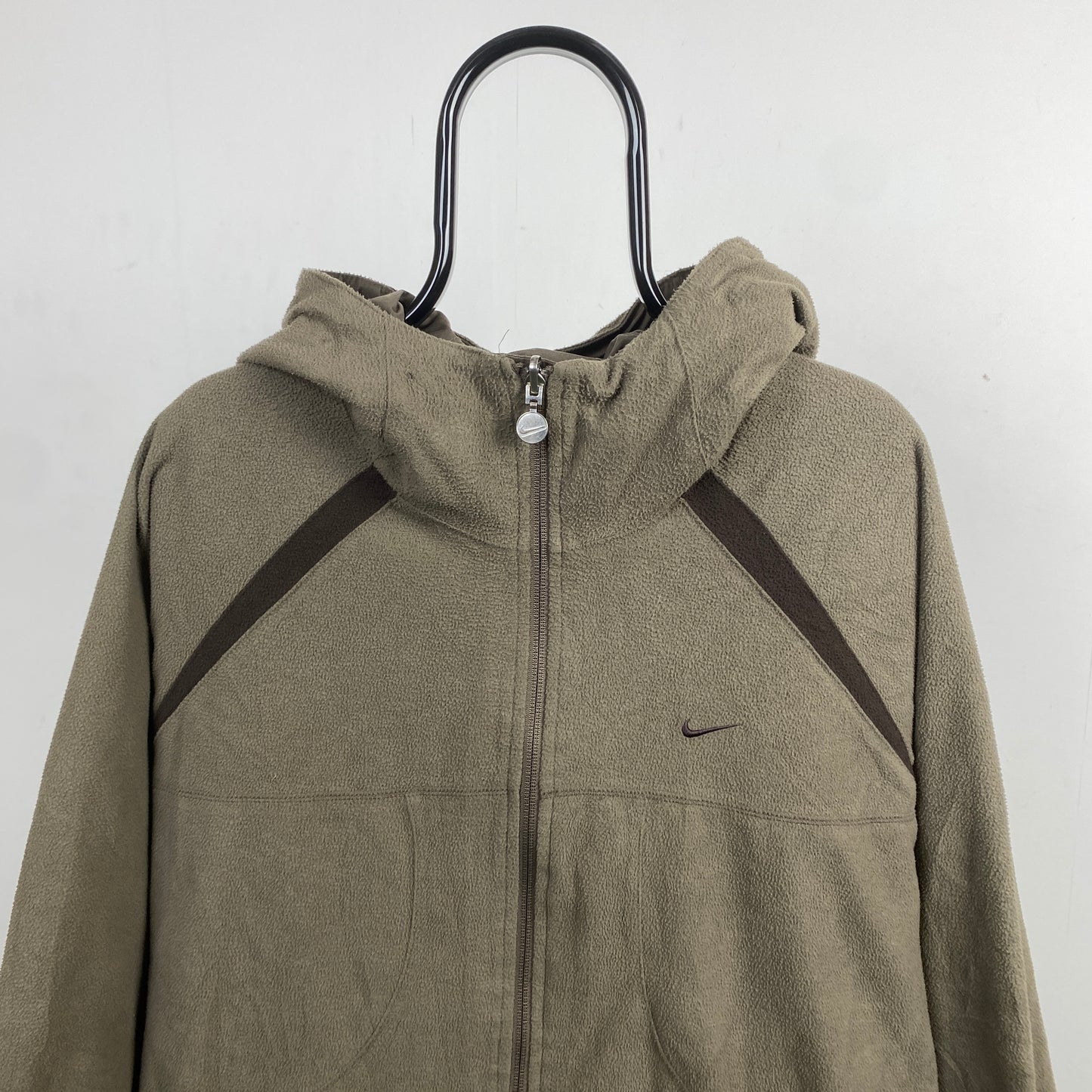 90s Nike Reversible Fleece Coat Jacket Brown XL