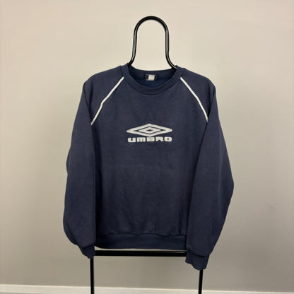 00s Umbro Piping Sweatshirt Blue Large
