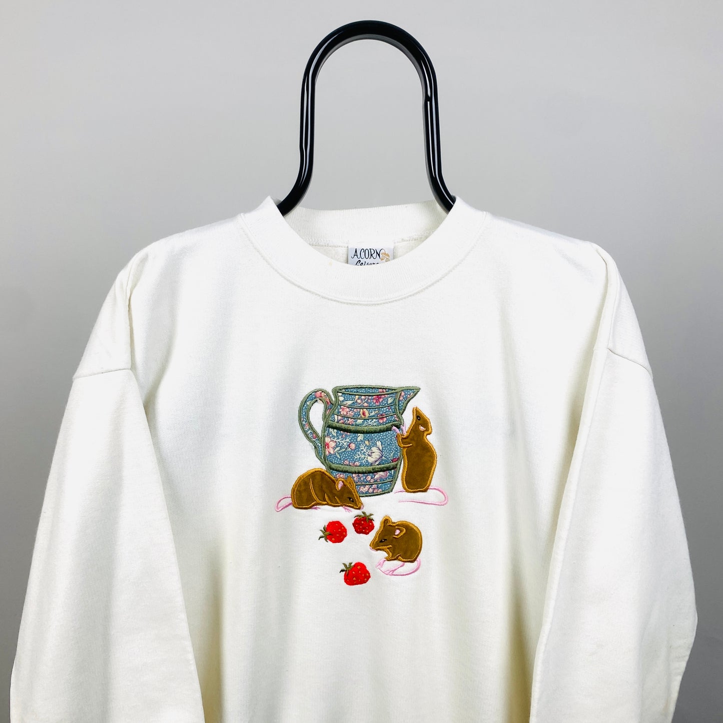 90s Mouse Sweatshirt Brown Medium