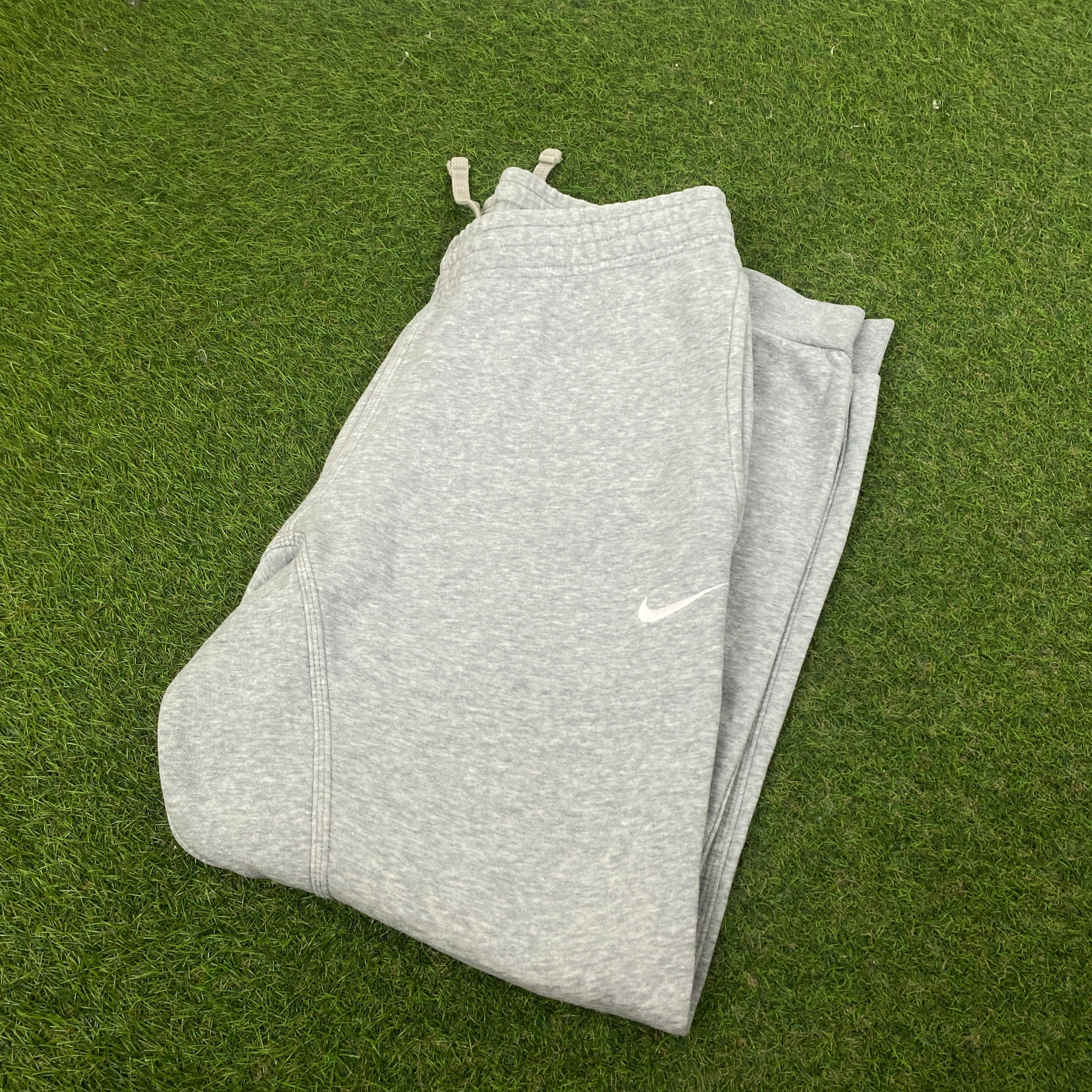 Grey nike joggers white tick sale