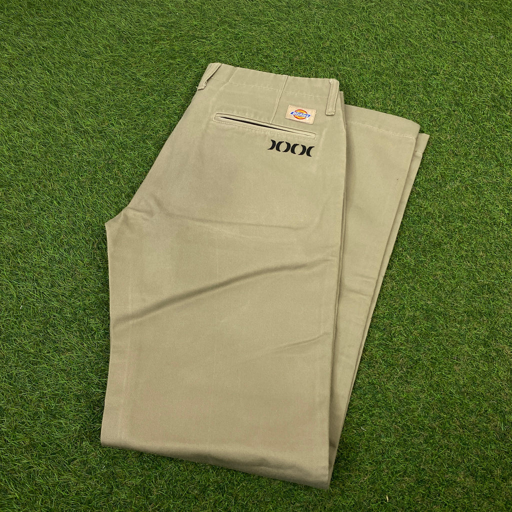 Retro Dickies Cargo Trousers Joggers Brown Small