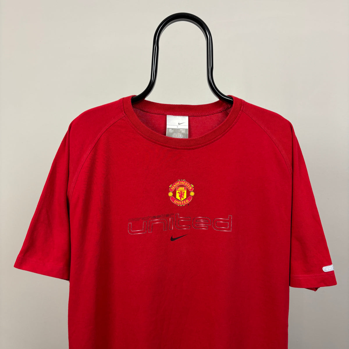 00s Nike Manchester United T-Shirt Red Large