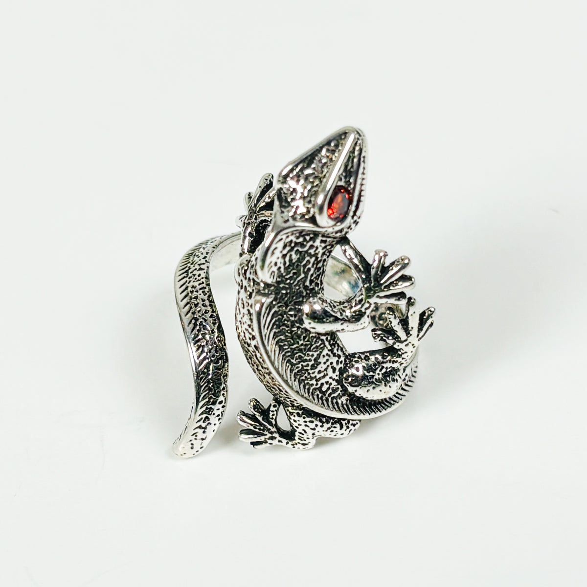 Adjustable Lizard Ring Silver