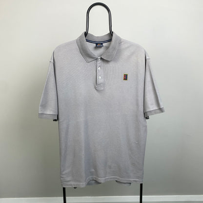 00s Nike Challenge Court Polo Shirt T-Shirt Grey Large