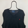 Retro Polo Ralph Lauren Sweater Vest Sweatshirt Black XXL