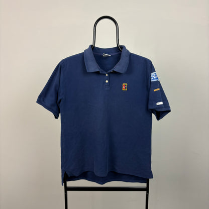 90s Nike Court Australian Open Polo Shirt T-Shirt Blue Small