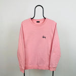 Retro 00s Stussy Sweatshirt Pink Small