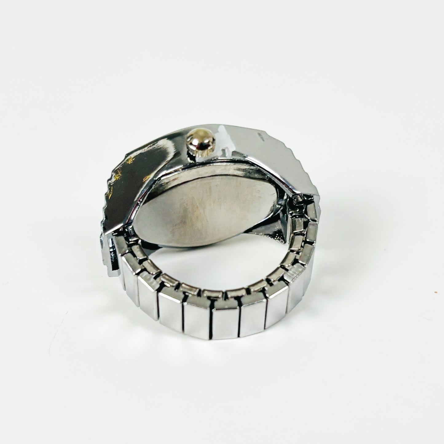 Retro Watch Ring Adjustable Silver Yellow