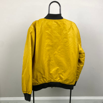 00s Stussy Varsity Bomber Jacket Black Large