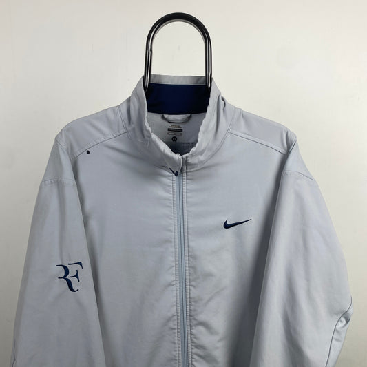 00s Nike Roger Federer Tennis Windbreaker Jacket Grey XL