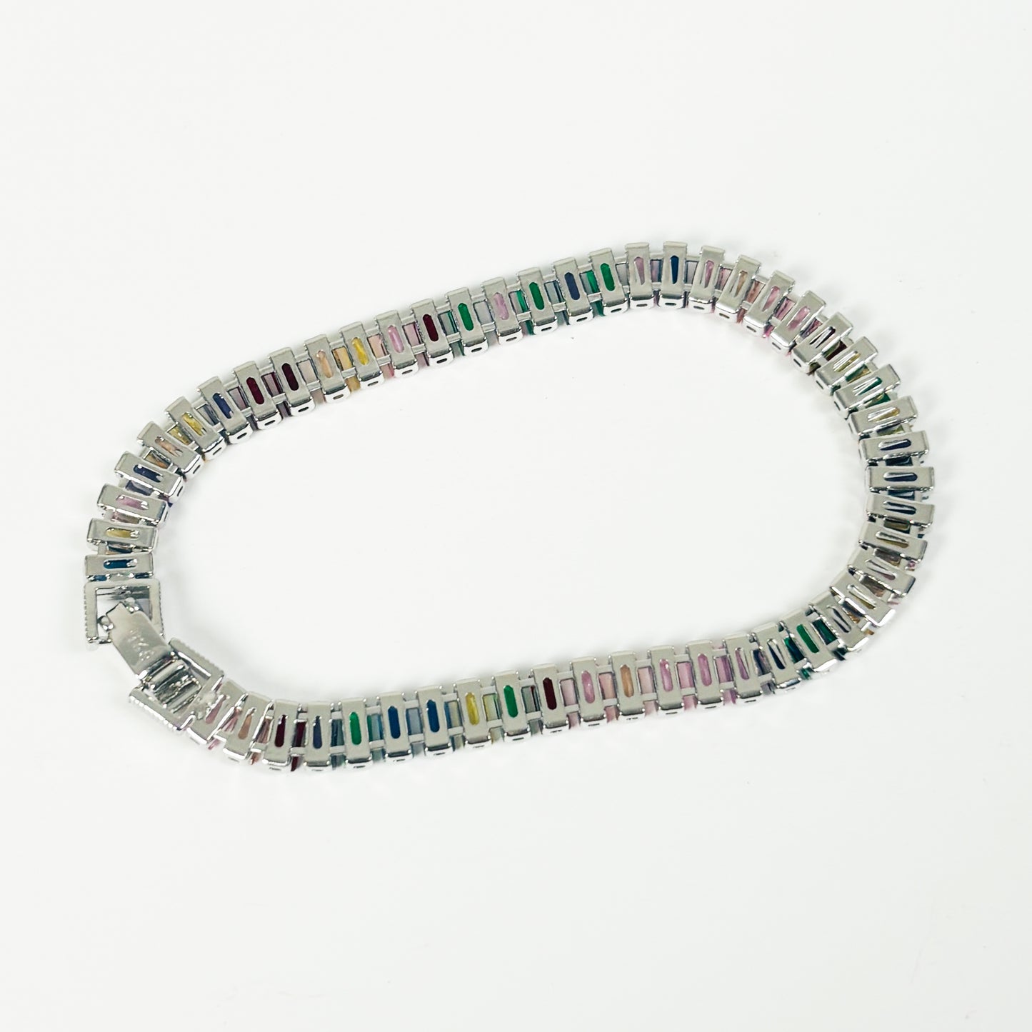 Rainbow Gemstone Bracelet .925 Silver