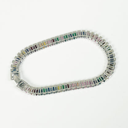 Rainbow Gemstone Bracelet .925 Silver
