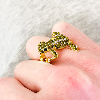 Gemstone Frog Ring Gold