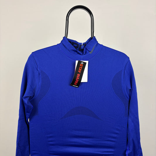 00s Nike Thermal Long Sleeve T-Shirt Blue Large