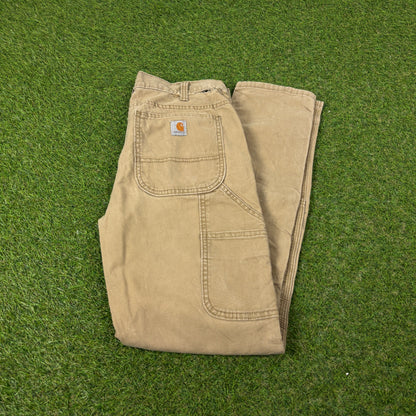 00s Carhartt Double Knee Trousers Joggers Brown Womens XS